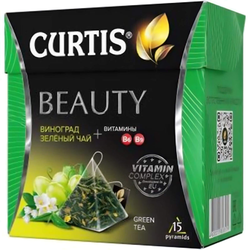 Curtis Grüntee Beauty mit Vitaminen B Komplex 15 Pyramidenbeutel