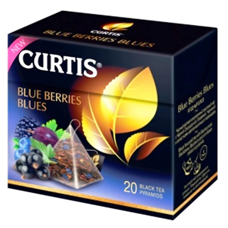 Curtis schwarzer Tee Blue Berries Blues 20 Pyramidenbeutel