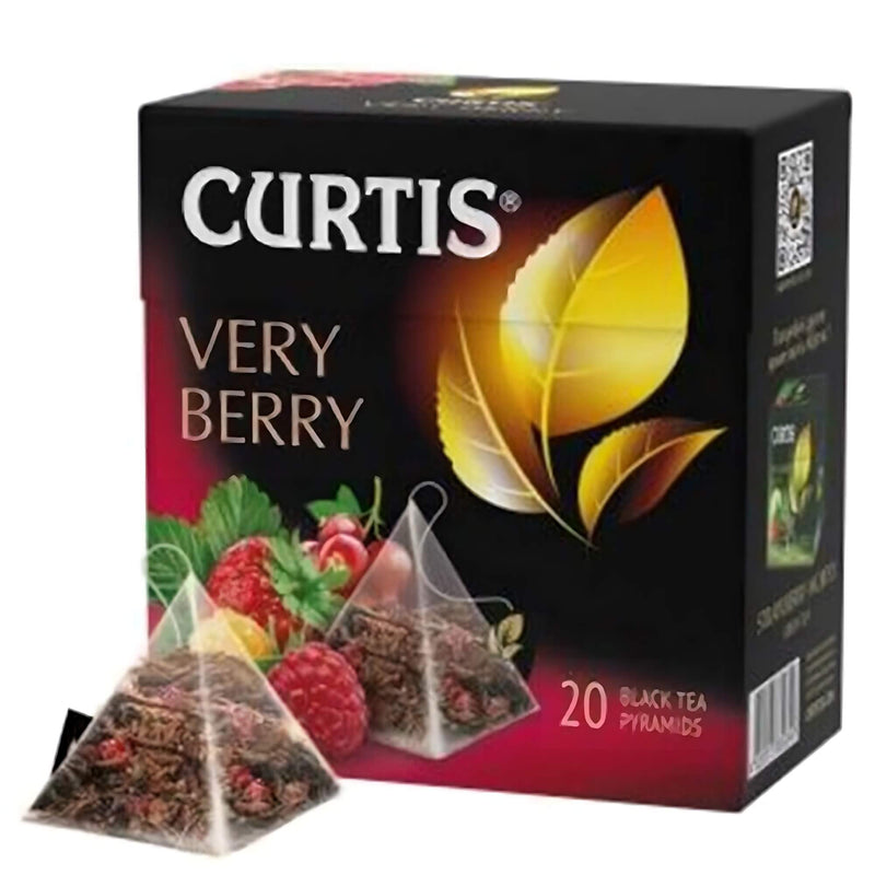 Curtis schwarzer Tee Very Berry 20 Pyramidenbeutel