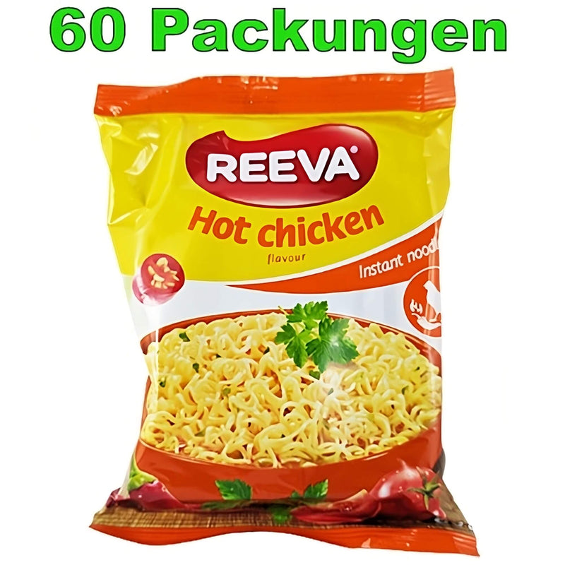 Reeva Instant Noodles Huhn scharf 60er Pack (60 x 60g)