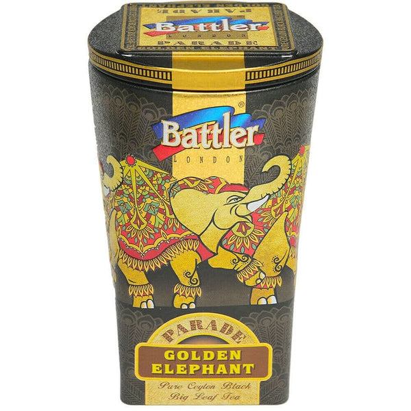 BATTLER Schwarzer Ceylon Tee Golden Elephant Parade lose 100g Metalldose - McMarkt.de