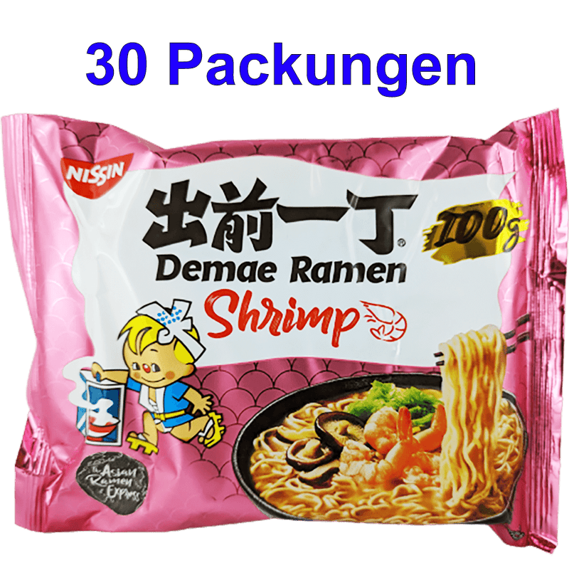 Nissin Instant Nudeln Shrimp 30er Pack (30 x 100g)