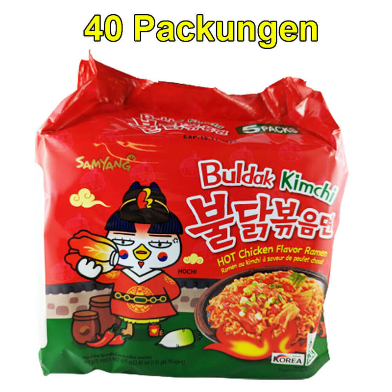 Samyang Buldak Kimchi Hot Chicken Ramen 40er Pack (40 x 135g)