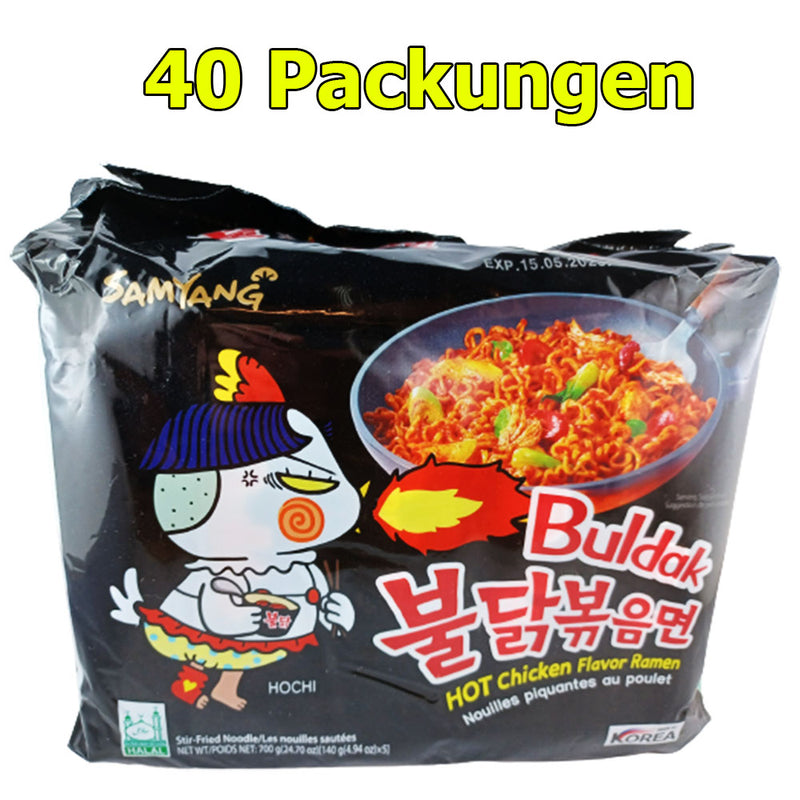 Samyang Instant Nudelgericht Huhn scharf 40er Pack (40 x 140g)