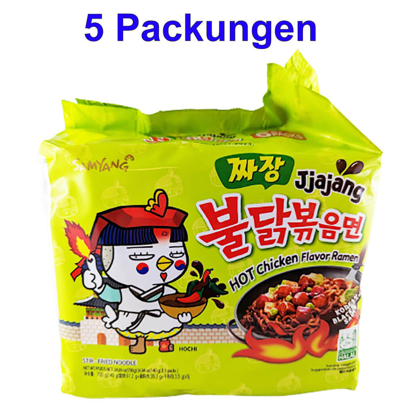 Samyang Jjajang Noodles Hot Chicken Ramen 5er Pack (5 x 140g)