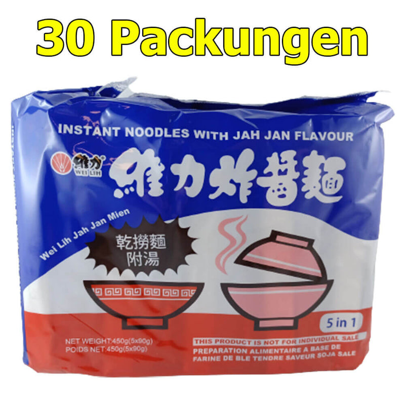 Wei Lih Instant Nudeln Jah Jan Mien 30er Pack  (30 x 90g)