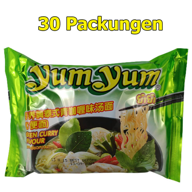 Yum Yum Instant Nudeln Green Curry 30er Pack (30 x 70g)